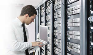 Man Working on Server